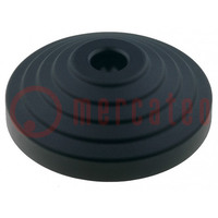 Foot; Base dia: 80mm; polyamide; H: 24mm; Mount.hole diam: 14mm