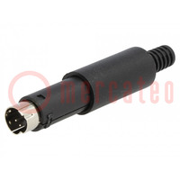 Plug; DIN mini; male; PIN: 4; soldering; for cable