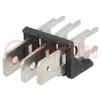 Connector: connector strip; 6,3mm; 0,8mm; THT; staal; vertind; 500V