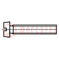 Schroef; M3x16; 0,5; Kop: cilinder; zaagsnede; 0,8mm; polyamide