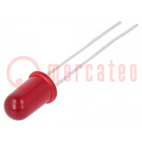 LED; 5mm; rosso; 2,4mcd; 60°; Frontale: convesso; 1,9÷2,4V; Nr usc: 2