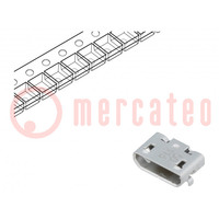 Aljzat; USB B micro; PCB-ra; SMT; PIN: 5; vízszintes; USB 2.0