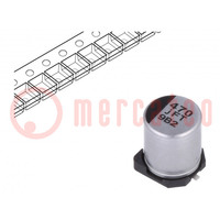 Capacitor: electrolytic; low ESR; SMD; 470uF; 6.3VDC; Ø6.3x7.7mm