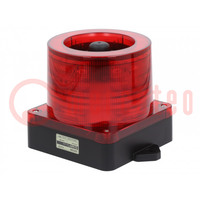 Señalizador: luminosa y sonora; 10÷30VDC; LED; rojo; IP66; 123dB