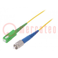 Fiber patch cord; FC/UPC,SC/APC; 5m; Optical fiber: 9/125um; Gold