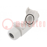 Cable gland; angular; PG21; IP68; polyamide; grey; HSK-W