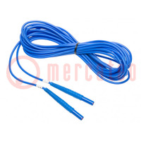 Test lead; banana plug 4mm,both sides; Urated: 1kV; Len: 6m; blue