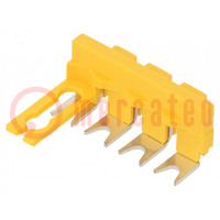 Comb bridge; ways: 4; yellow; Width: 8mm; SNK; Ht: 24.6mm; -55÷110°C