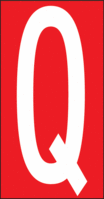Buchstaben - Q, Rot, 57 x 22 mm, Baumwoll-Vinylgewebe, Selbstklebend, B-500