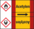 Rohrmarkierungsband mit Gefahrenpiktogramm - Acetylen, Rot/Gelb, 10.5 x 12.7 cm