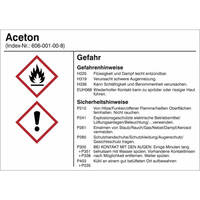 Gefahrstoffetiketten zur Behälterkennzeichnung, Folie, 10,5 x 7,4 Version: 01 - G001: Aceton