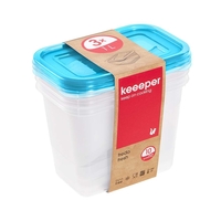 KEEEPER FREDO FRESH SET DE 3 FIAMBRERAS, 3 X 1 L, PP, AZUL, 3X 1 L