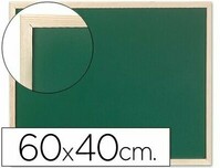 Pizarra verde lacada (60x40 cm) sin repisa y enmarcada en madera de pino de Q-Connect
