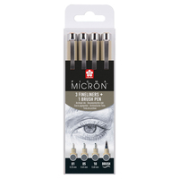 Sakura Pigma Micron Fineliner Fein Grau 4 Stück(e)