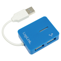 LogiLink USB 2.0 4-Port Hub 480 Mbit/s Bleu
