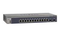 NETGEAR M4100-D12G Managed L2+ Gigabit Ethernet (10/100/1000) Blauw, Grijs