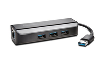 Kensington Adapter USB 3.0 Ethernet z 3-portowym koncentratorem