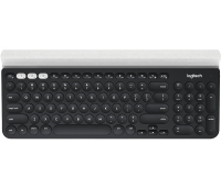 Logitech K780 Multi-Device Wireless Keyboard Tastatur RF Wireless + Bluetooth QWERTY Russisch Grau, Weiß