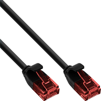 InLine Slim Patch cable, U/UTP, Cat.6, black, 10m