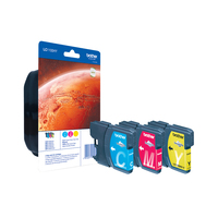 Brother LC-1100HYRBWBPDR inktcartridge 3 stuk(s) Origineel Cyaan, Magenta, Geel