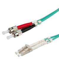 ROLINE F.O. kabel 50/125µm, LC/ST, OM3, turkoois 3m