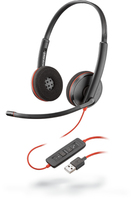 POLY Blackwire C3220 Headset Vezetékes Fejpánt Hívás/zene USB A típus Fekete, Vörös