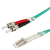 ROLINE F.O. kabel 50/125µm, LC/ST, OM3, turkoois 1m