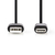 Nedis CCGB60600BK01 USB-kabel 0,1 m USB 2.0 USB C USB A Zwart