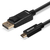 Lindy 43307 adaptador de cable de vídeo 10 m USB Tipo C DisplayPort Negro