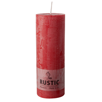 Zylinderkerze Ø 68 mm · 190 mm rot "Rustic" durchgefärbt von GALA Basic -