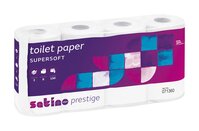 Toilettenpapier satino prestige 3-lagig hochweiß 64 Rollen 8x8 Rollen