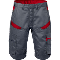 Fristads Shorts Fusion 2562 STFP, Gr. 58, Grau/Rot, 65% Polyester, 35% Baumwolle, 260 g/m²