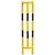 Wall and Ground Mounted External Pipe Protector - 1500 x 350 x 300mm - Yellow and Black