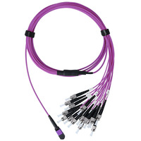 BlueOptics LWL MPO/8xST Duplex Breakout Kabel OM4 30 Meter