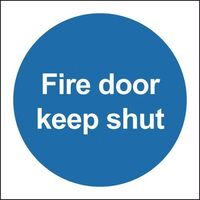 Safety Sign Fire Door Keep Shut 100x100mm PVC FR07002R