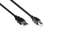 Anschlusskabel USB 2.0 Stecker A an Stecker B, schwarz, 1m, Good Connections®
