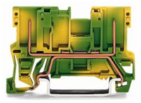 2-Pin-PE-Basisklemme, Federklemmanschluss, 1-polig, 32 A, gelb/grün, 769-227