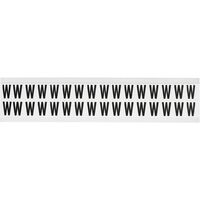 Identical numbers and letters on one card for indoor use 14.00 mm x 19.00 mm NL-W75-W, Black, White, Rectangle, Removable, Black on Etichette adesive