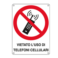 Cartello di Divieto - Vietato L'Uso di Telefoni Cellulari - 166x233 mm - E623801