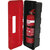 Caja para extintor, negra y roja, para extintor de 9 kg, H x A x P 670 x 310 x 240 mm.