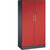 Armario de puertas batientes ASISTO, altura 1617 mm, anchura 800 mm, 3 baldas, gris negruzco / rojo vivo.