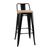 Bolero Bistro High Stools in Black with Wooden Seat Pad & Backrest - Pack of 4