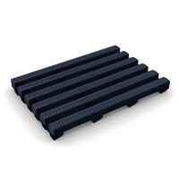 Heronrib® anti-microbial wet area slip resistant matting - Blue, 10m x 1m roll