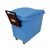 Robust rim nesting container trucks with handle and lid - blue