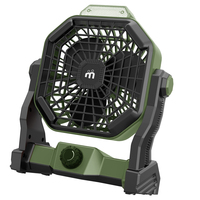 Ventilatore portatile - da campeggio - con luce LED - diametro 12 cm - 25,5 x 21 x 11,5 cm - Melchioni