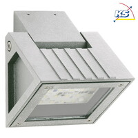 Outdoor LED Flächenstrahler Typ Nr. 2410, IP54, 16W 3000K 1600lm, schwenkbar, dimmbar, Alu-Guss / Borosilikatglas, Silber