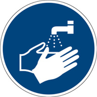 Gebotszeichen "Hände waschen" [M011], Kunststoff (1 mm), 200 mm, ASR A1.3 / ISO 7010