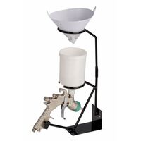 Bench Mounted Gravity Feed Spray Gun Holder With Filter/Strainer Cradle