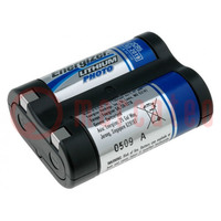 Battery: lithium; 6V; 2CR5; non-rechargeable; 24x17x45mm; 1pcs.