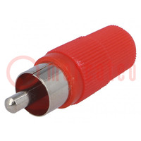 Conector: RCA; enchufe; macho; recto; para soldar; rojo